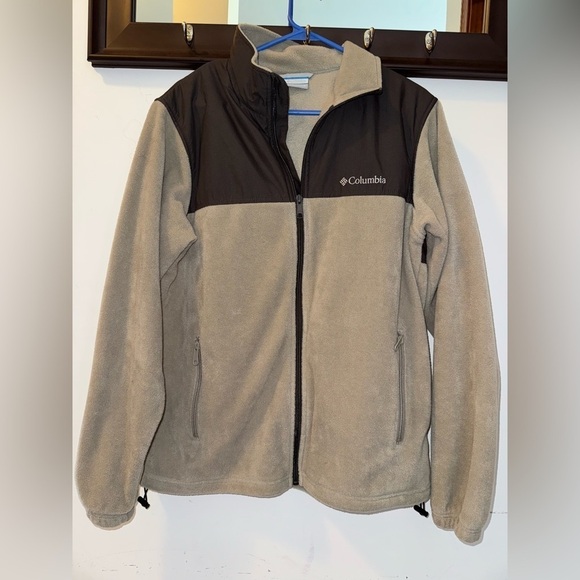 Women's Columbia Zip Front Fleece Tan And Brown Size Medium - Picture 1 of 6